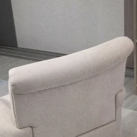 HOMCOM Fotoliu Decorativ în Stil Nordic cu Brațe, din Lemn și Poliester, 79x78x87 cm, Gri și Maro(m-10)