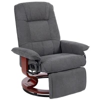HOMCOM Reclining Swivel Chair, with Footrest - Grey(m-12)