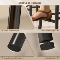 HOMCOM Ensemble table de bar avec tabourets, table à manger debout avec 2 chaises de bar étagères, casiers à vin, gris(m-7)