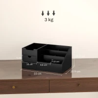 HOMCOM Schreibtischorganizer 2 Schubladen Aufbewahrungsbox Büro Box Organisation Schwarz 33 x 20,5 x 15,5 cm(m-3)