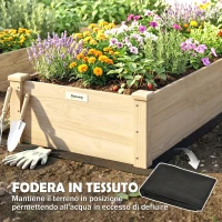 Outsunny Letto per Orto Rialzato in Legno di Abete con Fondo Aperto e 2 Sezioni Separate, 244x61,5x27cm(m-6)
