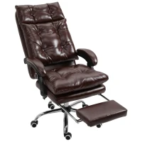Vinsetto Scaun de Birou Ergonomic Suport pentru picioare Detasabil Inaltime Reglabila Maro(m-15)