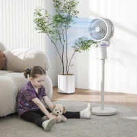 HOMCOM Standventilator Luftzirkulator Lüfter mit 3 Geschwindigkeitsstufen Fernbedienung Timer 70°+90° Oszillation(m-9)