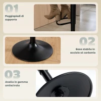 HOMCOM Set di 2 Sgabelli da Bar, Sgabelli Moderni Girevoli con Poggiapiedi, Blu(m-7)
