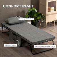 HOMCOM Taburet Extensibil Multifuncțional 4 în 1 cu Spătar Reglabil pe 5 Niveluri, Gri(m-7)