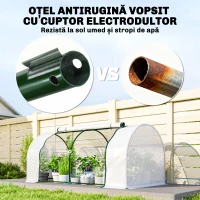 Outsunny Seră de Grădină cu Ferestre Rulabile, Husă Plastic Anti-UV, 200 x 100 x 80 cm, Alb(m-5)
