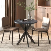 HOMCOM Esstisch 75 x 75 cm rund Küchentisch für 2-4 Personen modern Esszimmertisch mit Spinnenfuß Schwarz(m-10)
