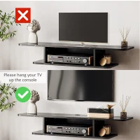 HOMCOM Floating TV Unit Stand for TVs up to 40", Wall Mounted Media Console with Storage Shelf, Entertainment Center, Black(m-5)