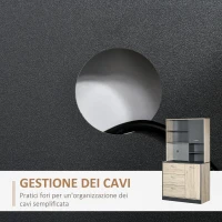 HOMCOM Mobile Cucina Credenza Moderna Salvaspazio con 2 armadietti 3 cassetti 3 ripiani Legno 90 x 39 x 169cm colore Grigio Rovere Chiaro(m-6)