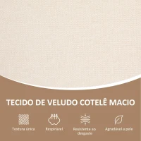 HOMCOM Sofá de 2 Lugares Estofado em Chenille com 2 Almofadas Laváveis e Apoio para os Braços em Vime Sintético 123x75x88 cm Bege(m-6)