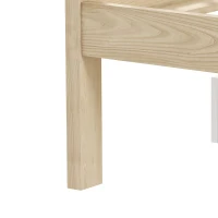 HOMCOM Pine Storage Bed, 3ft Single Solid Wooden Bed Frame with Drawers, Headboard, Wood Slat Support, Natural Wood Finish(m-13)
