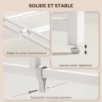 HOMCOM Bureau d'ordinateur pliable avec support d'écran, pour chambre, petits espaces, 100 x 48 x 87,5 cm, blanc(m-6)
