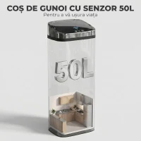 HomCom cos de gunoi din inox cu senzor si infrarosu, 50L | Aosom Ro(m-15)