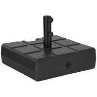 Outsunny Bază pentru Umbrelă de Grădină 3,5 m cu Mânere, din HDPE și Oțel, 49x49x36,5 cm, Negru(m-11)
