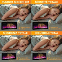 HOMCOM Șemineu Electric Încorporat cu Flacără Independentă, 3 Moduri de Încălzire și Telecomandă, 106,7x9,4x47 cm, Negru(m-8)