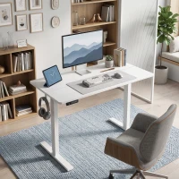 HOMCOM Elektrischer Sitz-Steh-Schreibtisch 120 x 60 cm, 3 Speicherhöhen, Kindersicherung und Anti-Kollision, für Arbeit, Weiß(m-4)