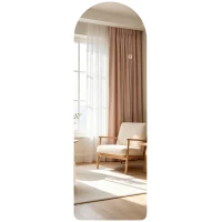 HOMCOM Oglindă de Perete Arcuită cu Iluminare LED Reglabilă și Control Touch, din Sticlă Temperată, 40x3x120 cm(m-11)