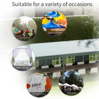 Outsunny 9 x 3 m Party Tent Gazebo Marquee Outdoor Patio Canopy Shelter with Windows and Side Panels Dark Green(m-7)