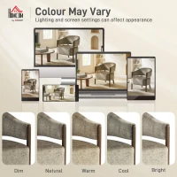 HOMCOM Accent Chair, Upholstered Tub Chair with Solid Wood Frame and Legs, Light Brown(m-6)