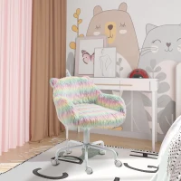 Vinsetto Unicorn Home Office Chair, Height Adjustable Fluffy Desk Chair with Armrests and Swivel Wheels, Colourful(m-10)