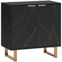 HOMCOM Elegant Storage Sideboard - Black/Gold-Tone(m-1)