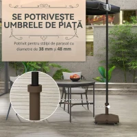 Outsunny Bază pentru umbrelă cu roți, umplibilă până la 20 kg, pentru stâlpi cu Ø22-38 mm, 45x45x39 cm, maro(m-4)