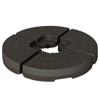 Outsunny Base para Sombrilla en 4 Partes Rellenable de Arena y Agua Desmontable para Jardín Patio al Aire Libre 100x100x10,5 cm Café