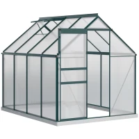 Outsunny Serra da Giardino in Policarbonato, Metallo e Alluminio, Anti-UV e Antivento, 190x253x199cm, Verde(m-1)