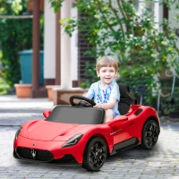 AIYAPLAY Mașină pentru copii Maserati MC20, conducere manuală, telecomandă și faruri LED, vârstă 3-6 ani, roșie(m-10)