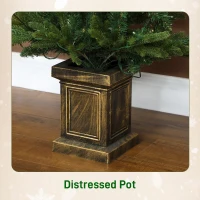 HOMCOM Set of Two Artificial 4ft Christmas Trees, with Lights - Green(m-7)