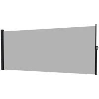 Outsunny Store latéral Brise-Vue paravent rétractable dim. 4L x 1,80H m alu. Polyester Anti-UV Haute densité 180 g/m² Gris(m-13)