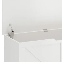 HOMCOM Arcón Contenedor 100 cm con 2 Bisagras de Seguridad Blanco Efecto Madera(m-6)