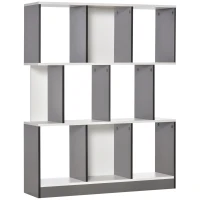 HOMCOM Bibliotecă cu 8 Rafturi pentru Sufragerie și Dormitor, din Lemn, 100x24x124 cm, Gri Închis(m-11)