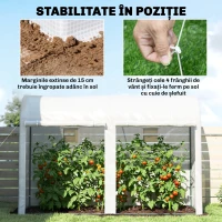 Outsunny Seră Tunel de Grădină pentru Plante și Legume, cu 2 Uși Rulabile și 4 Ferestre, 3 x 1 x 2 m(m-6)