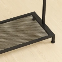 HOMCOM Garderobenständer, Kleiderständer mit Kleiderstange, Schuhregal Ablage Kippschutz Eiche(m-9)