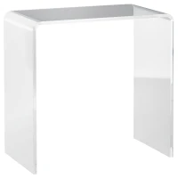 HOMCOM Măsuță de Cafea din Acril în Formă de U, cu Margini Netede și Colțuri Rotunjite, 53.5x30.5x53.5 cm, Transparentă(m-11)