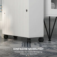 kleankin Dulap Economisitor de Spațiu pentru Baie cu Rafturi Reglabile și Roți, Alb(m-5)