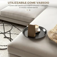 HOMCOM Set 2 Măsuțe de Cafea Suprapozabile Rotunde cu Tăvi Detașabile din Oțel, Negru(m-5)