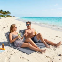 Outsunny Lot de 2 Tapis de Plage rembourré - lot de 2 Matelas de Plage - nattes de Plage - Dossier inclinable(m-10)