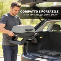 Outsunny barbecue elettrico 2300W, portatile da tavolo con ripiani laterali, colore nero.(m-5)