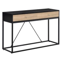 HOMCOM Table de Console Table d'entrée Moderne pour Salon 2 tiroirs cadre en métal dim. 120 x 35 x 75 cm(m-11)
