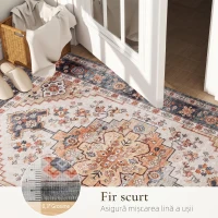 HOMCOM Covor Boem Antiderapant și Lavabil cu Fir Scurt pentru Living și Dormitor, 230x160 cm, Maro(m-6)