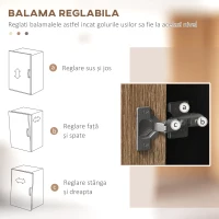 HOMCOM Bufet de Bucătărie din Lemn cu 2 Dulapuri cu Uși Duble și Sertar, 80x40x180 cm, Negru și culoare Lemn(m-7)