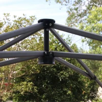 Outsunny Pavilion Pliabil 2.5x2.5 m cu Înălțime Reglabilă, Saci de Nisip și Geantă cu Roți, Albastru(m-9)