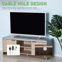 HOMCOM TV Stand for TV up to 55", 2 Doors TV Cabinet with Open Shelves, TV Unit TV Table for Living Room Bedroom Entertainment Room, 120L x 40W x 44H, Grey(m-5)