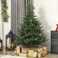 HOMCOM Künstlicher Weihnachtsbaum, 180 cm, dichte Zweige, realistisches Aussehen, flammenhemmend, Kunststoff, Metall, Grün(m-10)