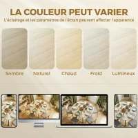 HOMCOM Table à manger pliante pour 2 à 6 personnes, table de cuisine ronde avec pieds croisés en acier, bois naturel(m-7)