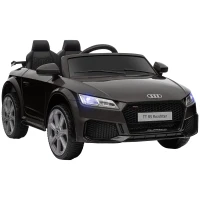 HOMCOM Mașină electrică pentru copii 3-5 ani AUDI TT cu telecomandă, uși care se deschid și faruri LED, negru(m-11)