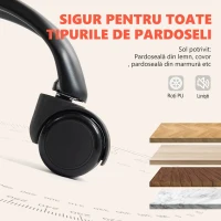 HOMCOM Scaun de Birou cu Funcție de Masaj și Încălzire, Reclinabil 135°, cu Suport pentru Picioare, din Piele PU, Gri Deschis(m-9)