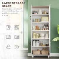 HOMCOM Freestanding Kitchen Cupboard, 4-Door Storage Cabinet Organiser with Adjustable Shelves White Wood Effect(m-4)